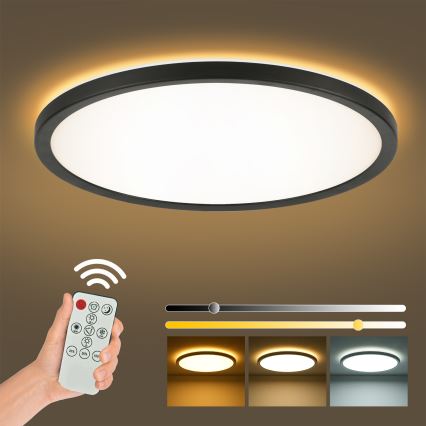 Brilagi - LED dimmelhető ultra vékony mennyezeti lámpa LED/24W/230V 2700-6500K Ø 42 cm fekete + távirányító