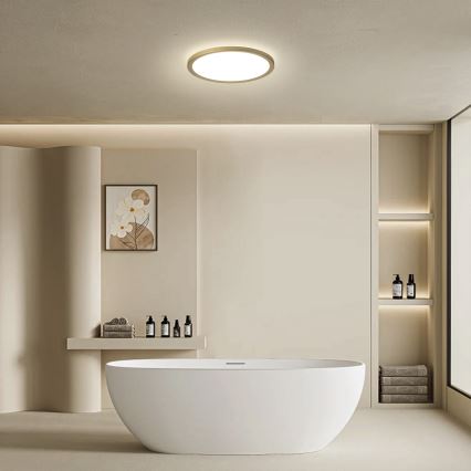 Brilagi - LED fürdőszobai mennyezeti lámpa ULTRA SLIM LED/12W/230V Ø 22,5 cm arany IP54