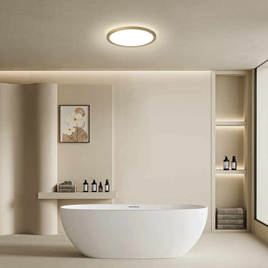 Brilagi - LED fürdőszobai mennyezeti lámpa ULTRA SLIM LED/12W/230V Ø 22,5 cm arany IP54