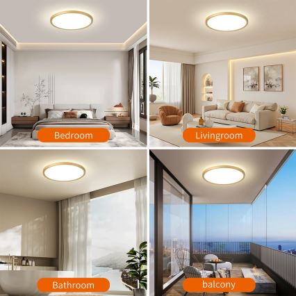 Brilagi - ULTRA SLIM LED fürdőszobai mennyezeti lámpa LED/24W/230V, Ø 42 cm, arany, IP54