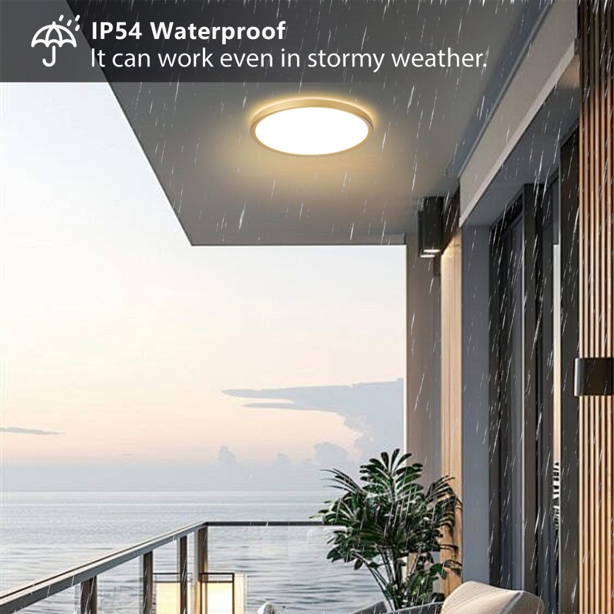 Brilagi - ULTRA SLIM LED fürdőszobai mennyezeti lámpa LED/24W/230V, Ø 42 cm, arany, IP54