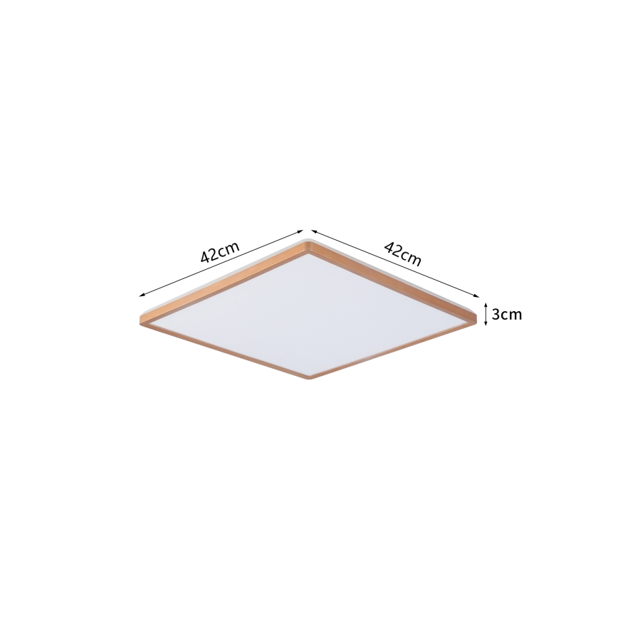 Brilagi - LED fürdőszobai mennyezeti lámpa ULTRA VÉKONY LED/24W/230V 42x42 cm rózsaarany IP54