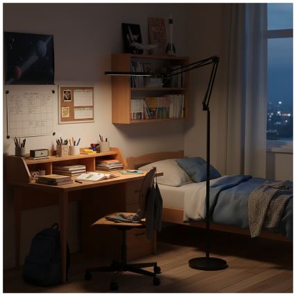 Brilagi - VARIO LED fényerőszabályozható, flexibilis állólámpa 14W/230V 3000-6000K 157 cm fekete