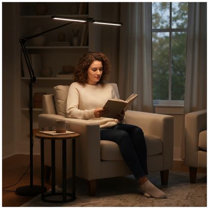 Brilagi - VARIO LED fényerőszabályozható, flexibilis állólámpa 14W/230V 3000-6000K 157 cm fekete