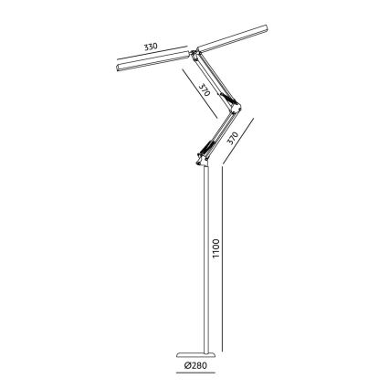 Brilagi - VARIO LED fényerőszabályozható, flexibilis állólámpa 14W/230V 3000-6000K 157 cm fekete