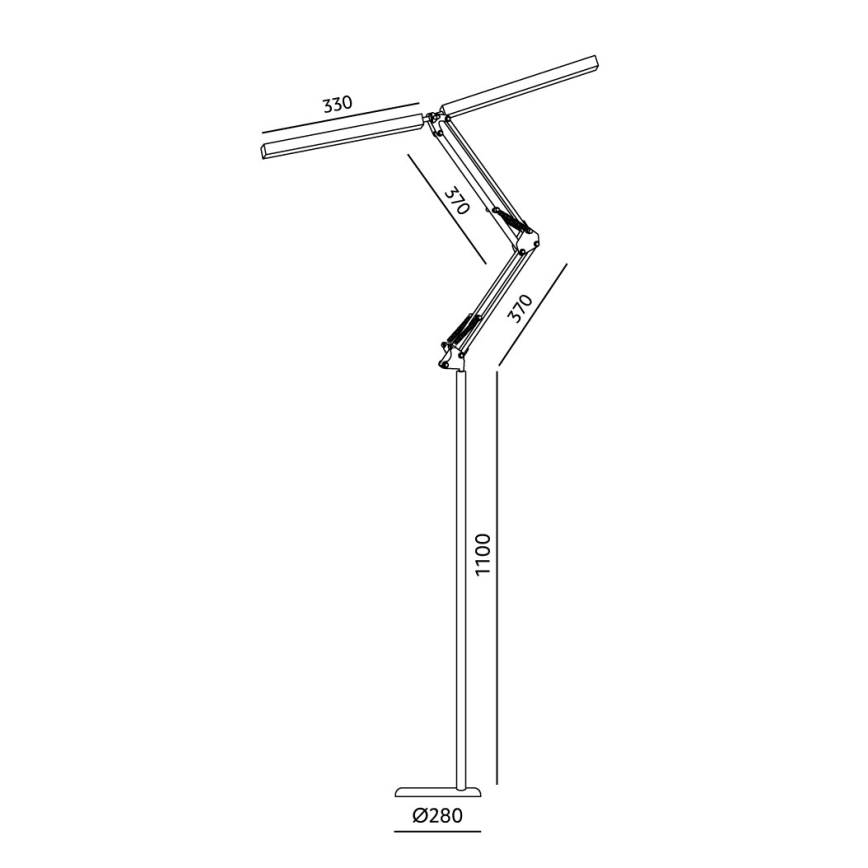 Brilagi - VARIO LED fényerőszabályozható, flexibilis állólámpa 14W/230V 3000-6000K 157 cm fekete