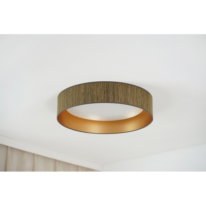 Brilagi - Dimmelhető LED mennyezeti lámpa VEGAS SHINE LED/24W/230V átmérő 45 cm 3000/4000/6500K szalma barna/arany + távirányító