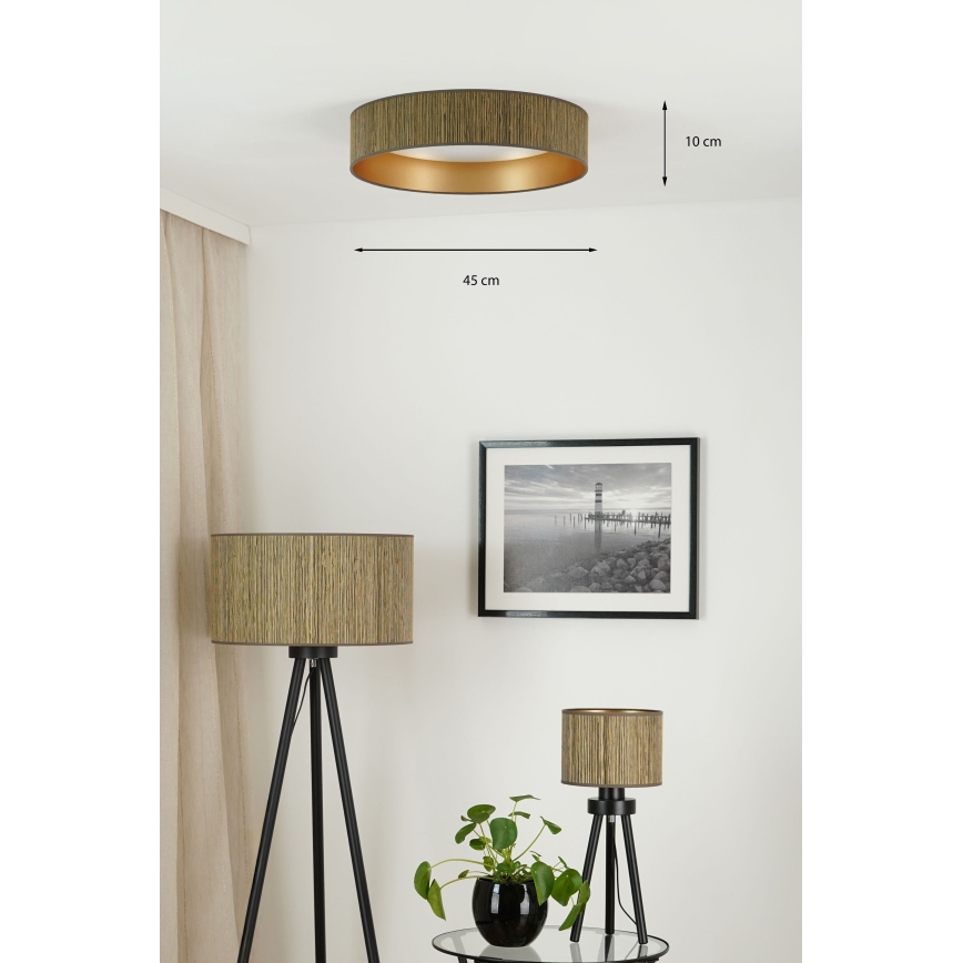 Brilagi - Dimmelhető LED mennyezeti lámpa VEGAS SHINE LED/24W/230V átmérő 45 cm 3000/4000/6500K szalma barna/arany + távirányító