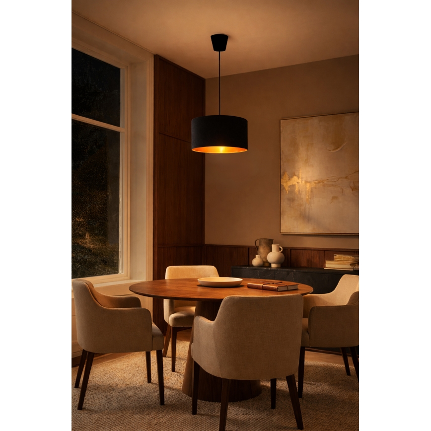 Brilagi - VELVET kábeles függeszték, 1xE27/60W/230V, átm. 40 cm, fekete/arany