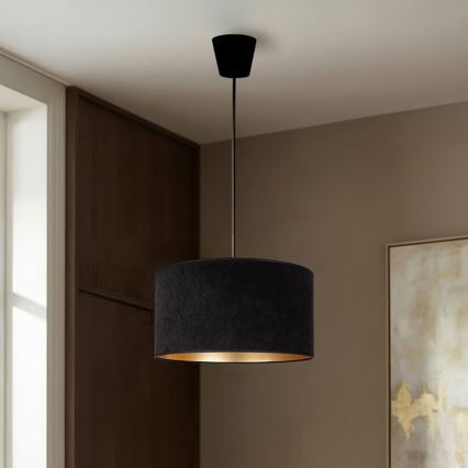 Brilagi - VELVET kábeles függeszték, 1xE27/60W/230V, átm. 40 cm, fekete/arany