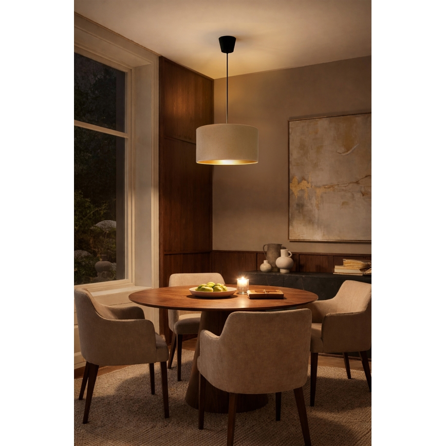 Brilagi - VELVET kábeles függőlámpa 1xE27/60W/230V, átm. 40 cm, bézs/arany