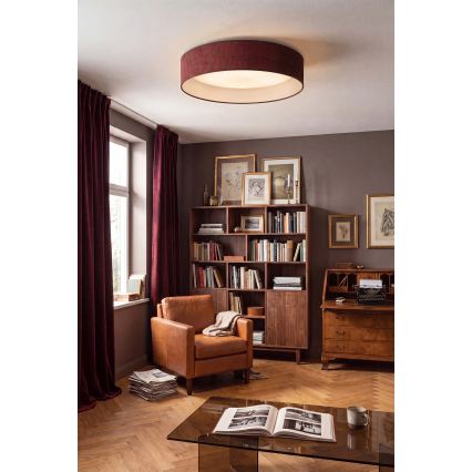 Brilagi - VELVET SIMPLE LED mennyezeti lámpatest, 36 W / 230 V / 3000 K, átmérő 55 cm, bordó