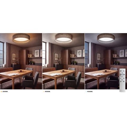 Brilagi - LED dimmelhető mennyezeti lámpa VELVET SMART VARI LED/24W/230V 3000-6500K átm. 45 cm barna + távirányító