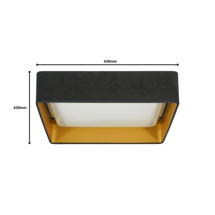 Brilagi - VELVET SQUARE dimmelhető LED mennyezeti lámpa, 24W/230V, 43x43 cm, 3000/4000/6500K, távirányító, szürke