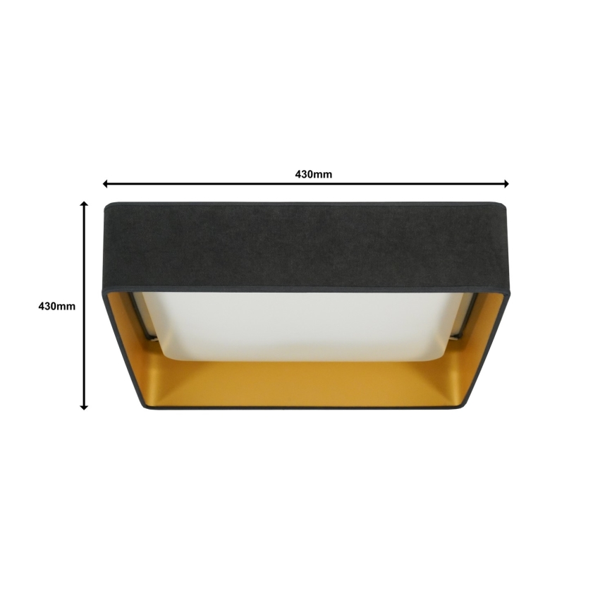 Brilagi - VELVET SQUARE dimmelhető LED mennyezeti lámpa, 24W/230V, 43x43 cm, 3000/4000/6500K, távirányító, szürke