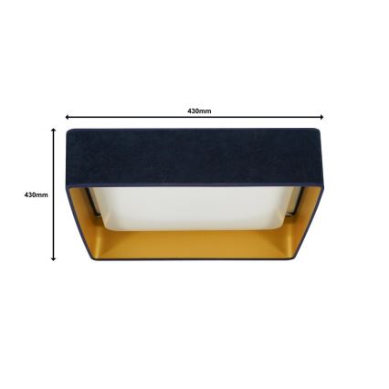 Brilagi - LED mennyezeti lámpa VELVET SQUARE LED/24W/230V 43x43 cm sötétkék