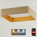 Brilagi - VELVET SQUARE SMART LED dimmelhető mennyezeti lámpatest LED/36W/230V 60x60 cm 2700-6500K Wi-Fi Tuya + távirányító bézs