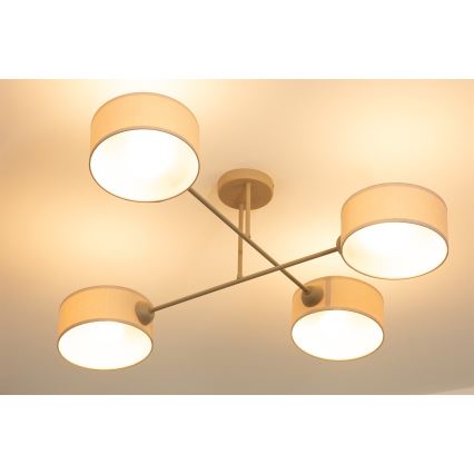 Brilagi - VIRGO felületre szerelhető csillár 4xE14/40W/230V krémszínű/arany