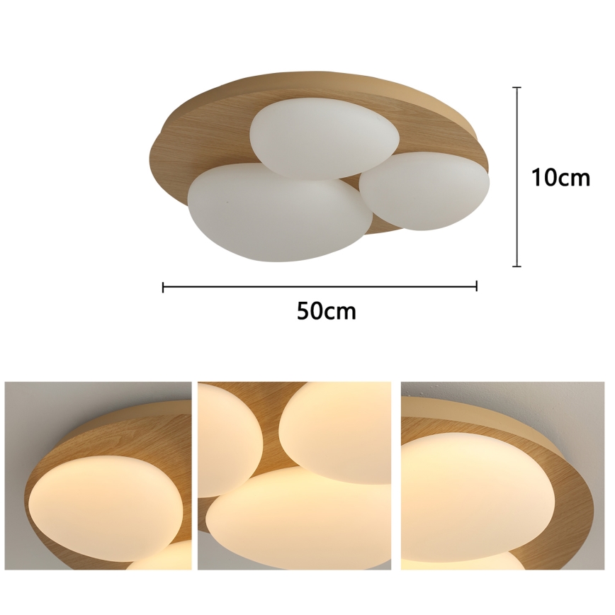 Brilagi - VISBY WOOD LED mennyezeti lámpatest LED/36W/230V átmérő 50 cm barna
