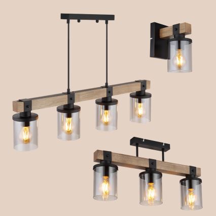 Brilagi - VISTA felületre szerelhető csillár 3xE27/60W/230V tölgy