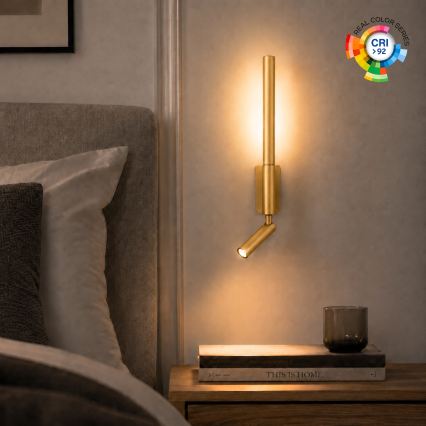 Brilagi - VIXON fali LED spotlámpa LED/3W/230V + LED/5W, arany, CRI 90