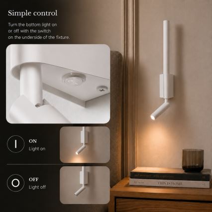 Brilagi - VIXON LED fali spotlámpa LED/3W/230V + LED/5W fehér CRI 90