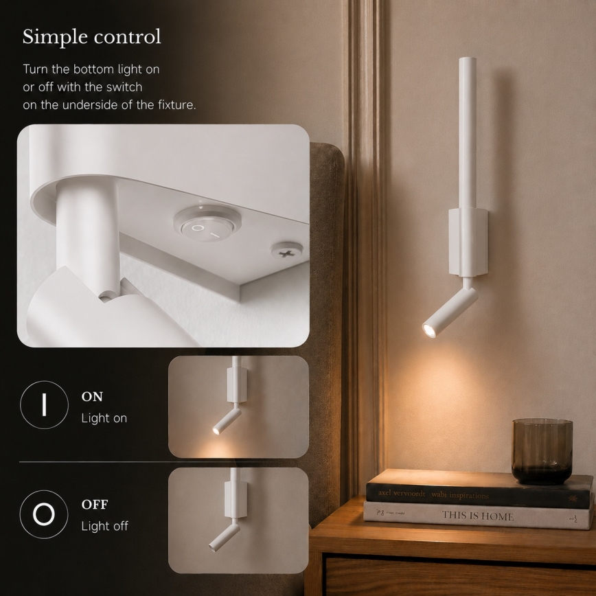 Brilagi - VIXON LED fali spotlámpa LED/3W/230V + LED/5W fehér CRI 90