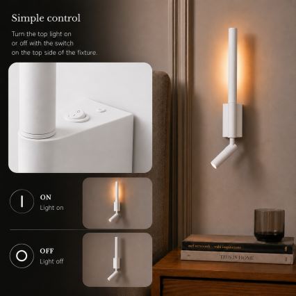Brilagi - VIXON LED fali spotlámpa LED/3W/230V + LED/5W fehér CRI 90