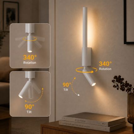 Brilagi - VIXON LED fali spotlámpa LED/3W/230V + LED/5W fehér CRI 90