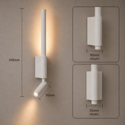 Brilagi - VIXON LED fali spotlámpa LED/3W/230V + LED/5W fehér CRI 90