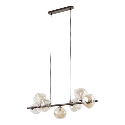 Brilagi - VULCANO kábelen függesztett csillár 7xG9/8W/230V bronz/füstös bézs