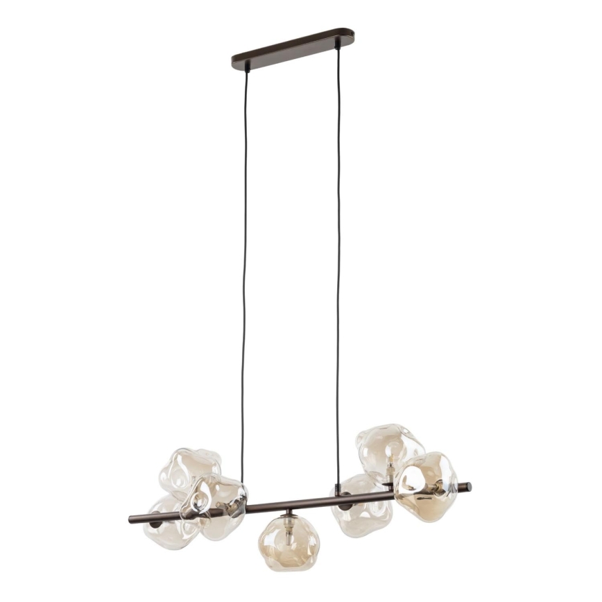 Brilagi - VULCANO kábelen függesztett csillár 7xG9/8W/230V bronz/füstös bézs