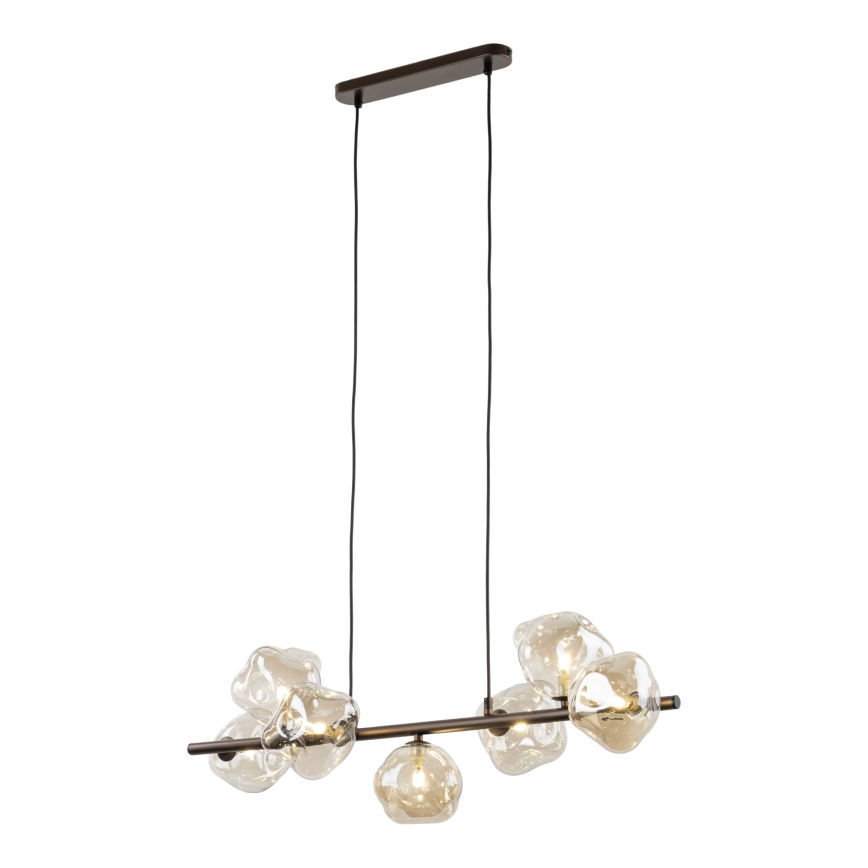 Brilagi - VULCANO kábelen függesztett csillár 7xG9/8W/230V bronz/füstös bézs