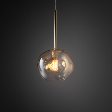 Brilagi - VULCANO kábeles csillár 1xG9/8W/230V átm. 15 cm arany/füstös bézs