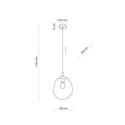Brilagi - VULCANO zsinóros függeszték 1xE27/15W/230V átm. 25 cm bronz/füstös bézs