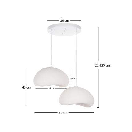 Brilagi - WABI SABI kábeles csillár 2xE27/40W/230V Ø 60 cm fehér