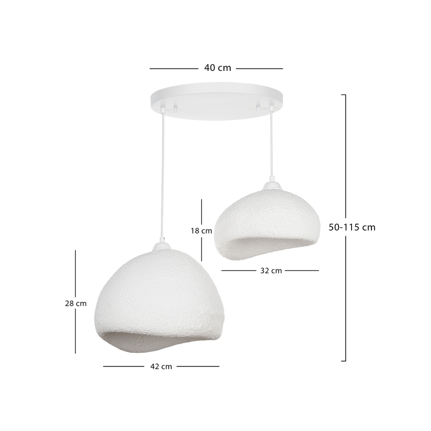Brilagi - WABI SABI kábeles csillár 2xE27/40W/230V, Ø 70 cm, fehér