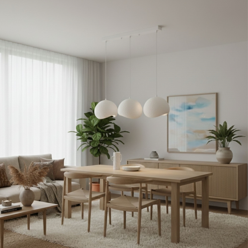 Brilagi - WABI SABI kábeles csillár 3xE27/40W/230V, fehér