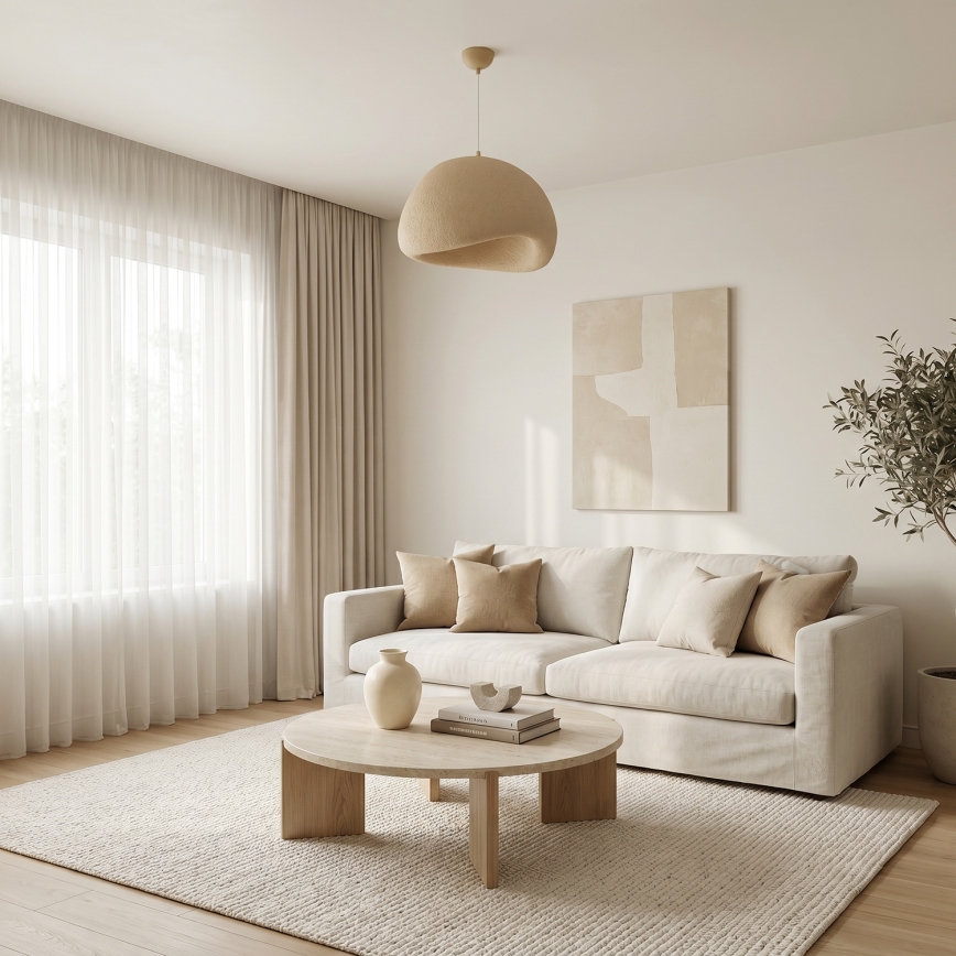 Brilagi - WABI SABI zsinóros csillár 1xE27/40W/230V, átm. 50 cm, bézs