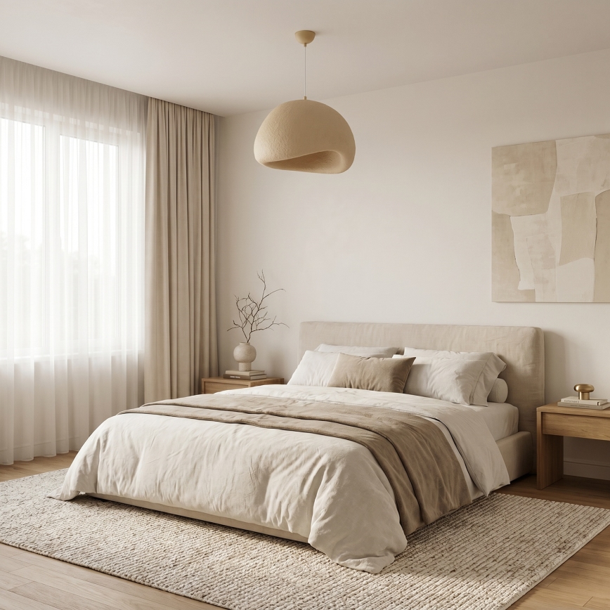 Brilagi - WABI SABI zsinóros csillár 1xE27/40W/230V, átm. 50 cm, bézs