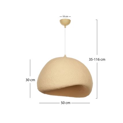 Brilagi - WABI SABI zsinóros csillár 1xE27/40W/230V, átm. 50 cm, bézs