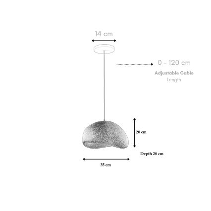 Brilagi - WABI SABI zsinóros függeszték 1xE27/40W/230V fehér
