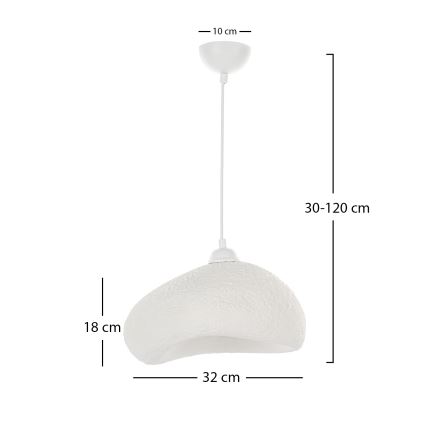 Brilagi - WABI SABI zsinóros függőlámpa 1xE27/40W/230V, átmérő 32 cm, fehér