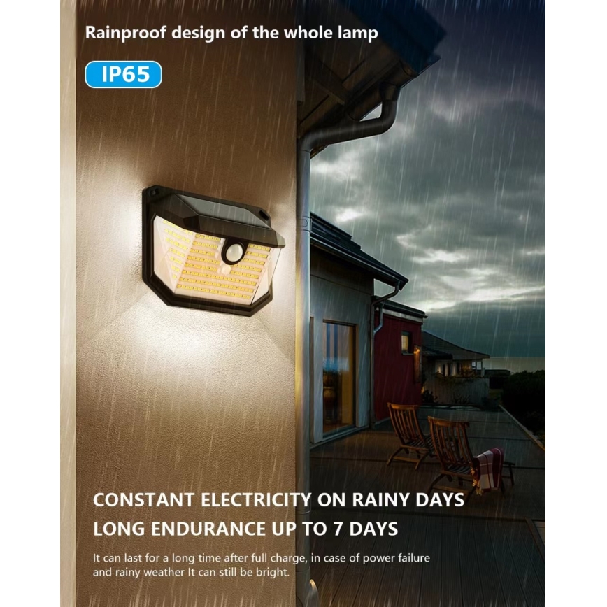Brilagi - LED napelemes fali lámpa mozgás- és alkonyatérzékelővel WALLIE LED/4W/5,5V 1200 mAh 3000K IP65
