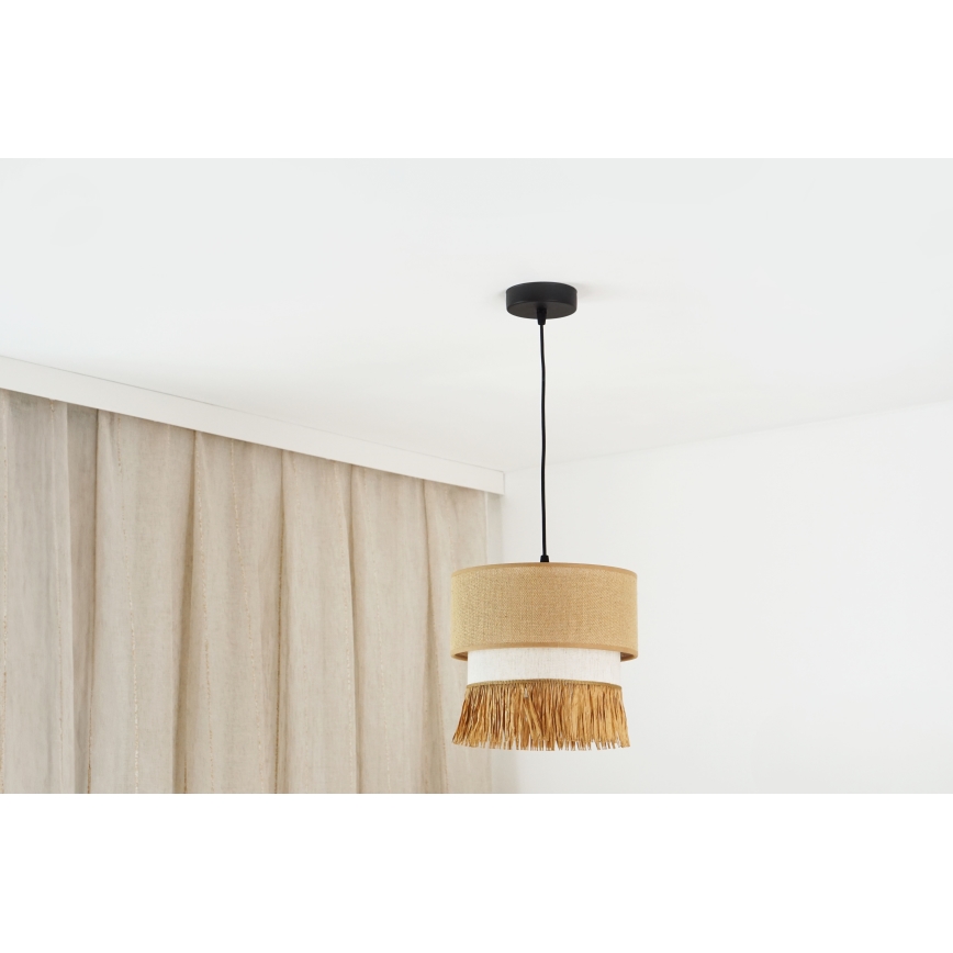 Brilagi - Mennyezeti lámpa WINNETOU BOHO kábellel 1xE27/15W/230V átm. 25 cm barna/krém