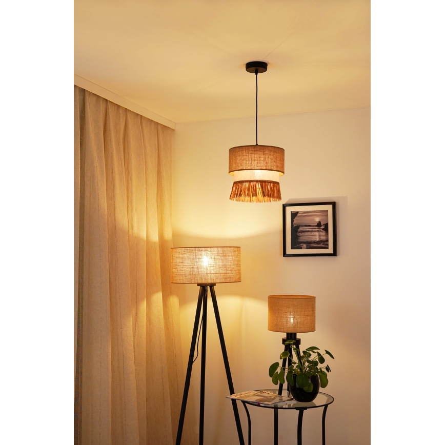 Brilagi - Mennyezeti lámpa WINNETOU BOHO kábellel 1xE27/15W/230V átm. 25 cm barna/krém
