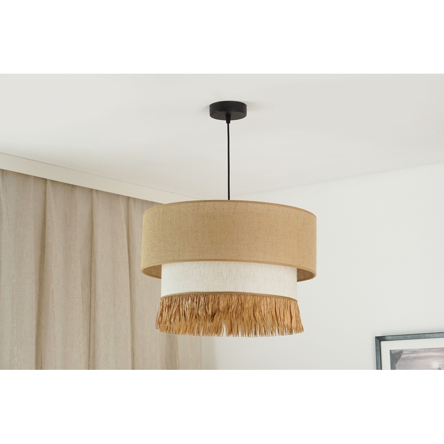 Brilagi - Mennyezeti lámpa WINNETOU BOHO kábellel 1xE27/15W/230V átm. 45 cm barna/krém