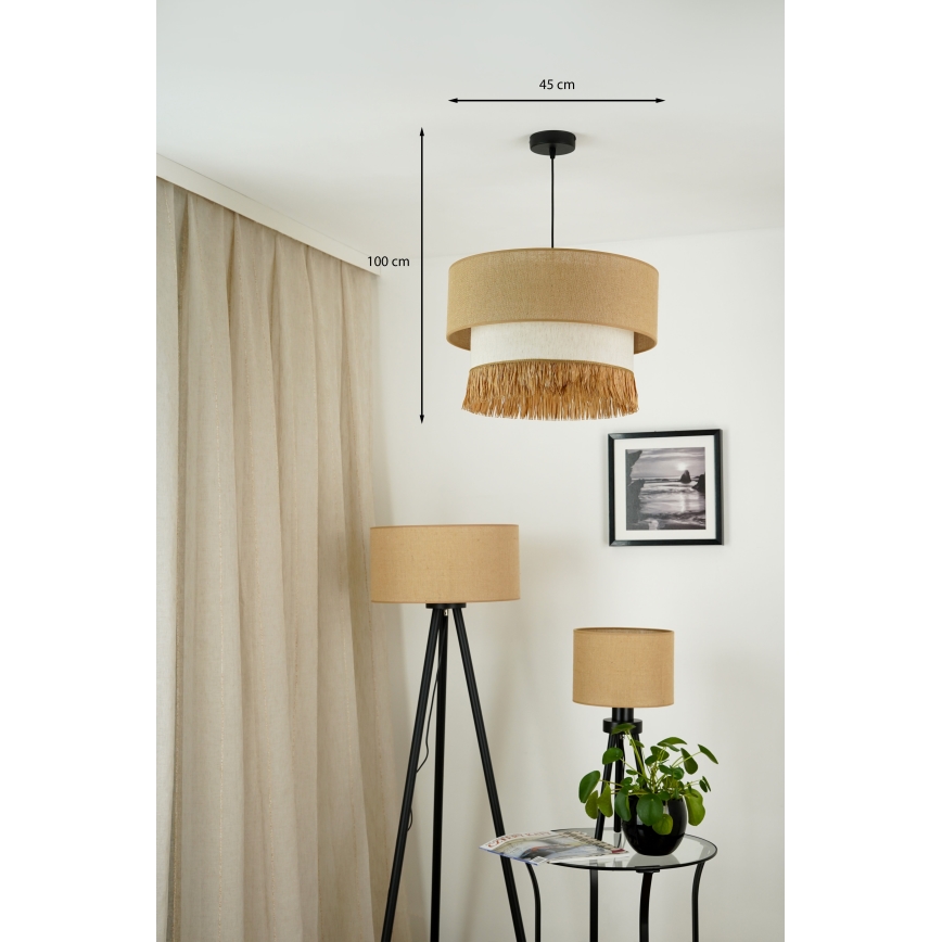 Brilagi - Mennyezeti lámpa WINNETOU BOHO kábellel 1xE27/15W/230V átm. 45 cm barna/krém