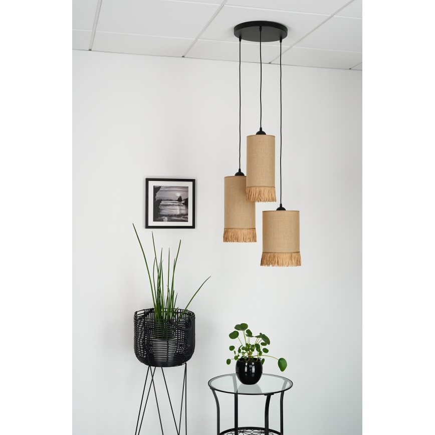 Brilagi - Mennyezeti lámpa WINNETOU TUBES 3xE27/15W/230V barna/fekete, kábelre szerelve