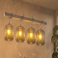 Brilagi - WOOD GLASS kábeles csillár 4xE27/60W/230V fenyő/szürke/füstszürke